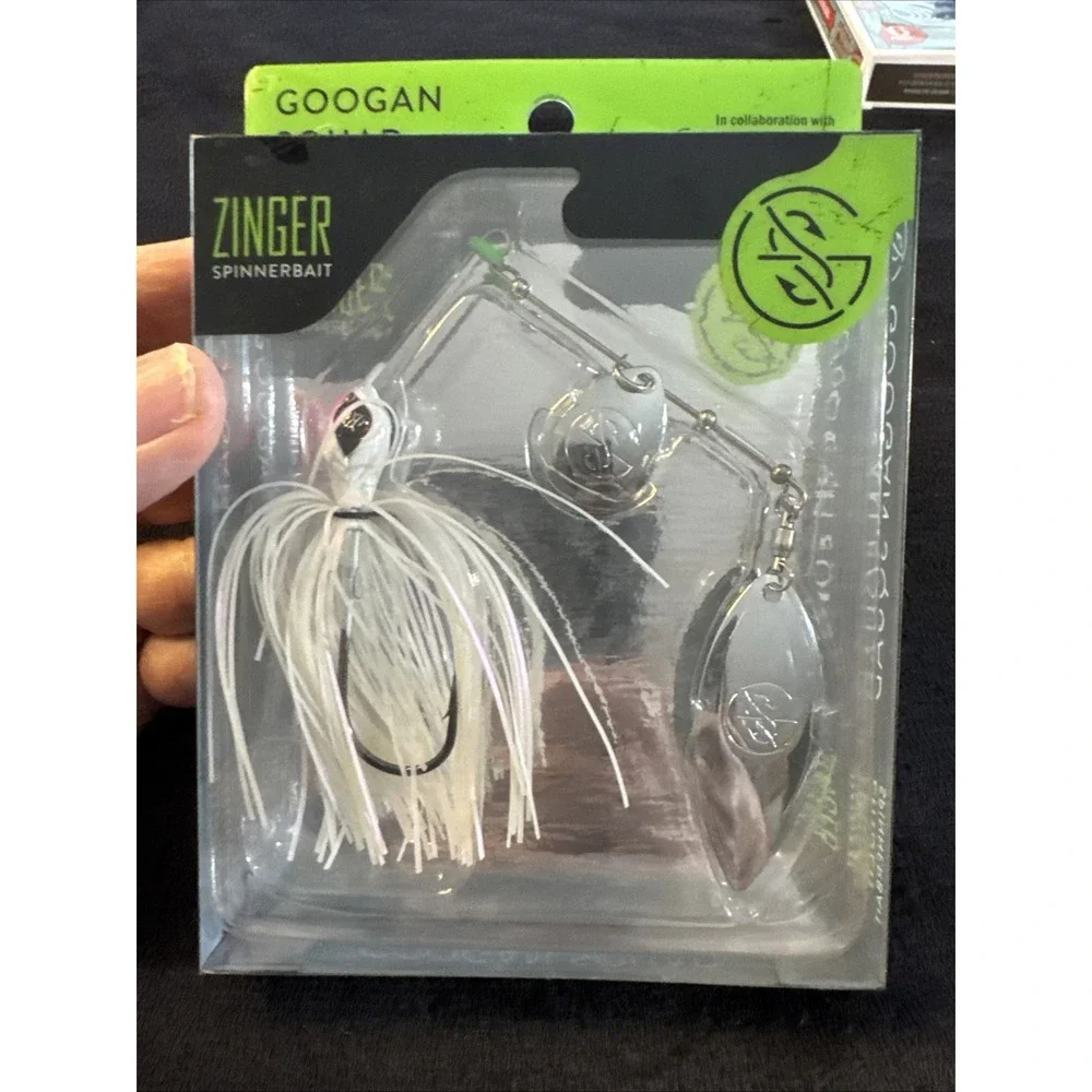 Googan‎ Squad, Zinger Spinnerbait, 3/8oz White Colorado #2 Willow #4